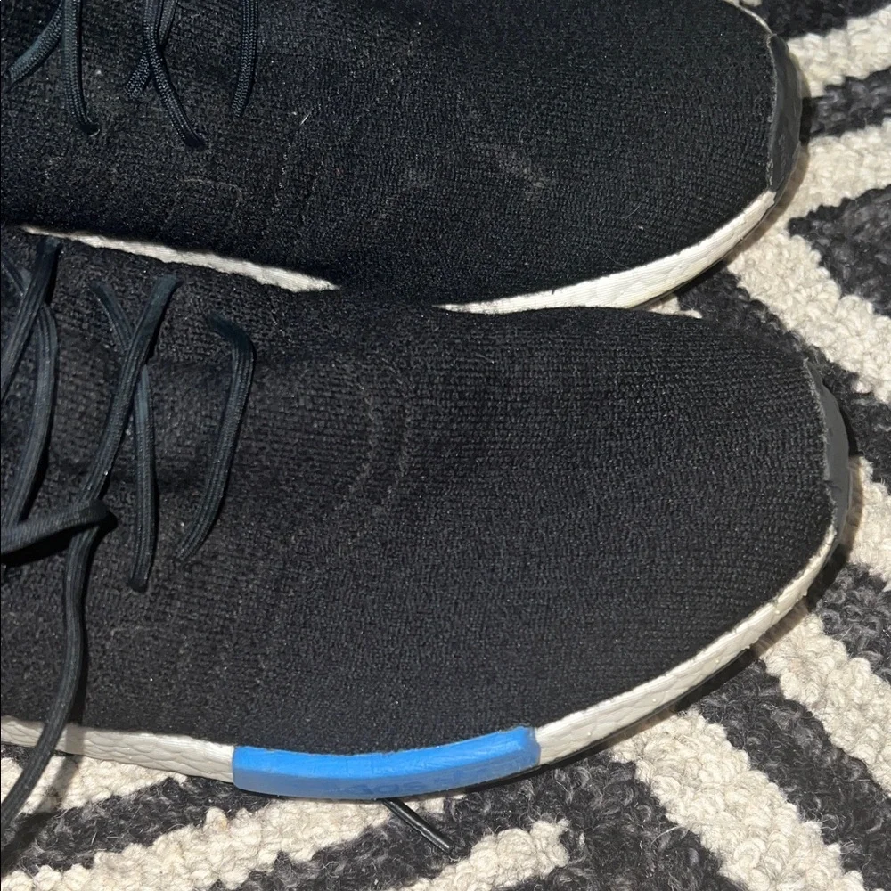 adidas NMD R1 Primeknit Black with Red & Blue Accents